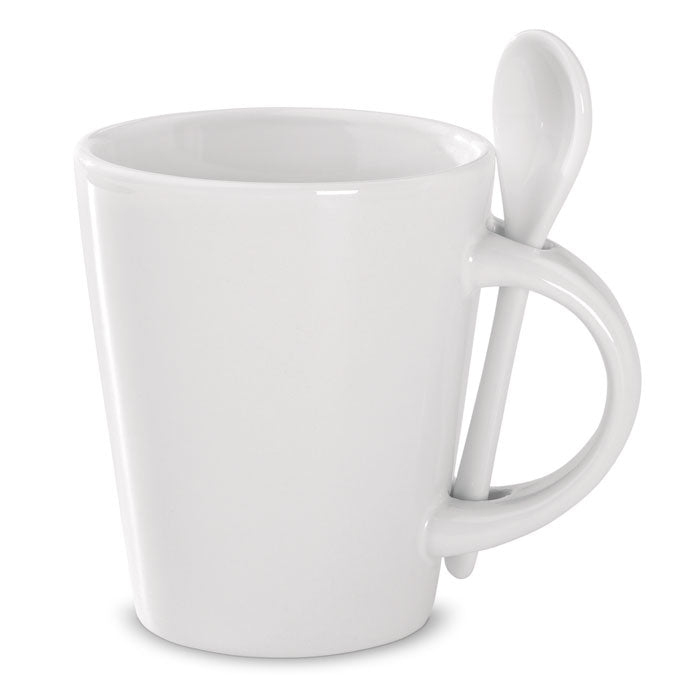 Stoneware Mug with Spoon