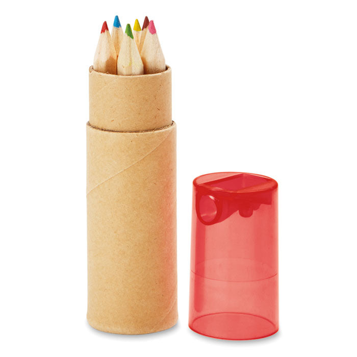 6 Colouring Pencils in Paper Tube