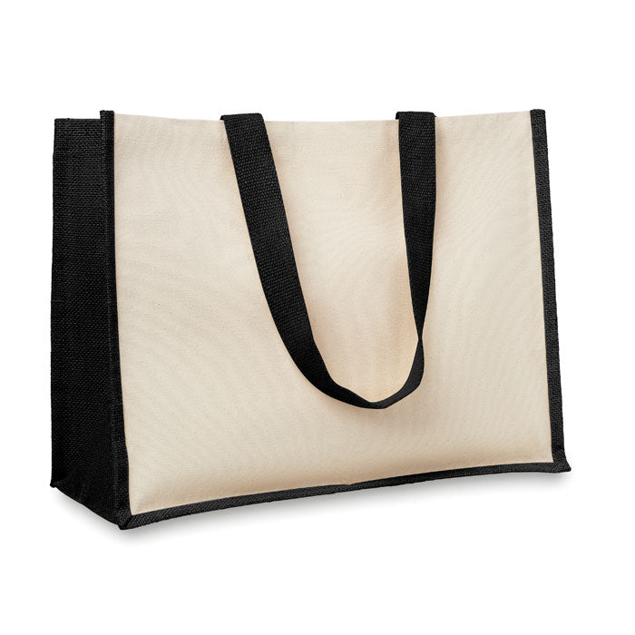 Jute and Canvas Shopping Bag