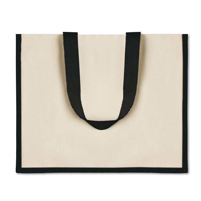 Jute and Canvas Shopping Bag