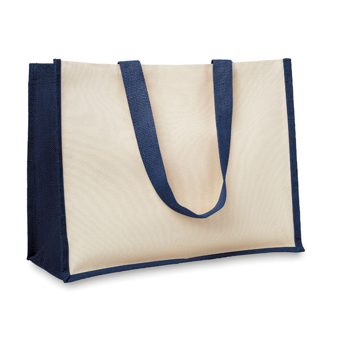 Jute and Canvas Shopping Bag