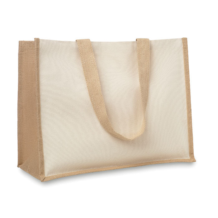 Jute and Canvas Shopping Bag