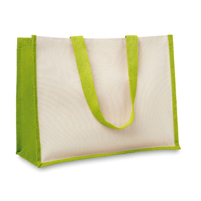 Jute and Canvas Shopping Bag