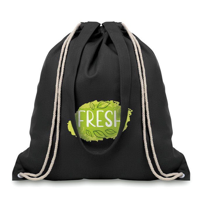 Canvas Shopping Bag with Handles and Drawstring