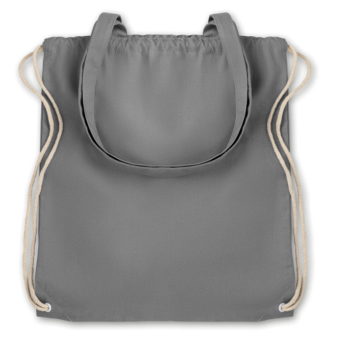 Canvas Shopping Bag with Handles and Drawstring