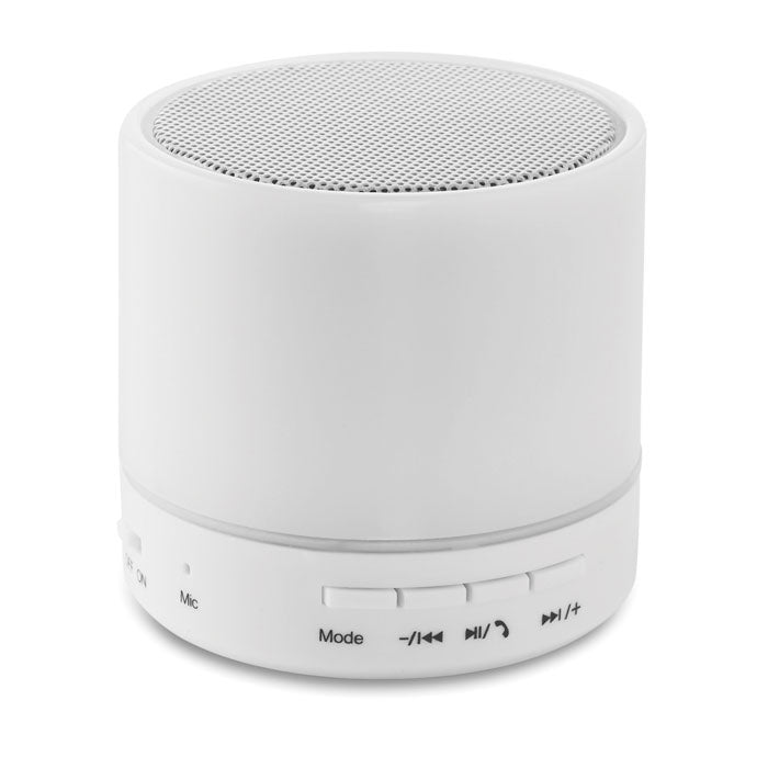 Round Wireless Speaker with LED Light