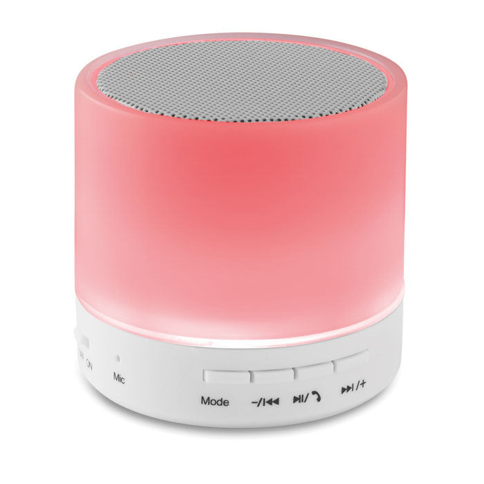 Round Wireless Speaker with LED Light
