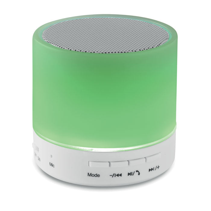Round Wireless Speaker with LED Light