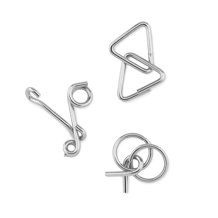 Metal Brain Teaser Set in Cotton Pouch