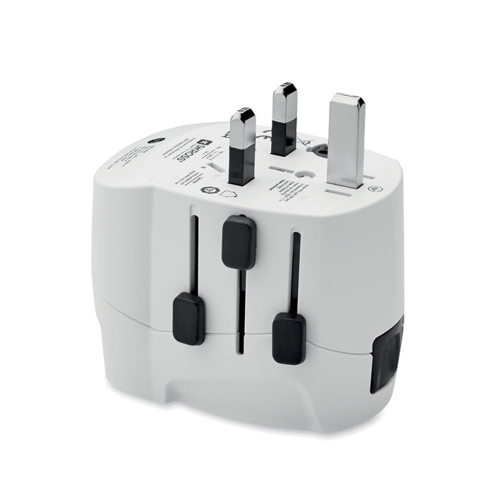 3-Pole Travel Plug and USB Charger