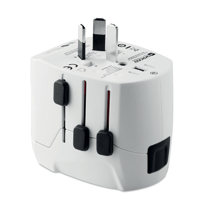 3-Pole Travel Plug and USB Charger