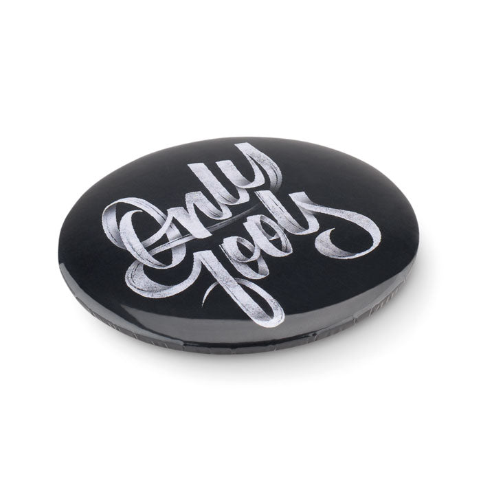 Metal Compact Mirror Button