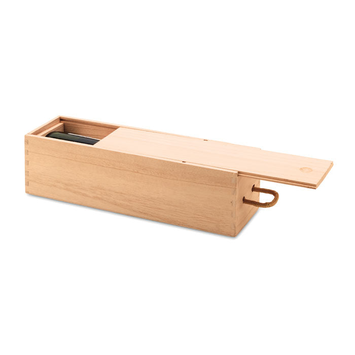 Wooden Wine Box with Cord Handle