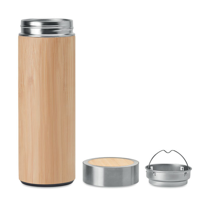 Double Walled Bamboo Flask
