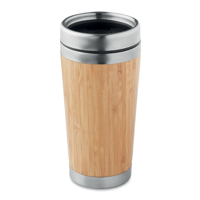 Double Walled Stainless Steel Bamboo Flask