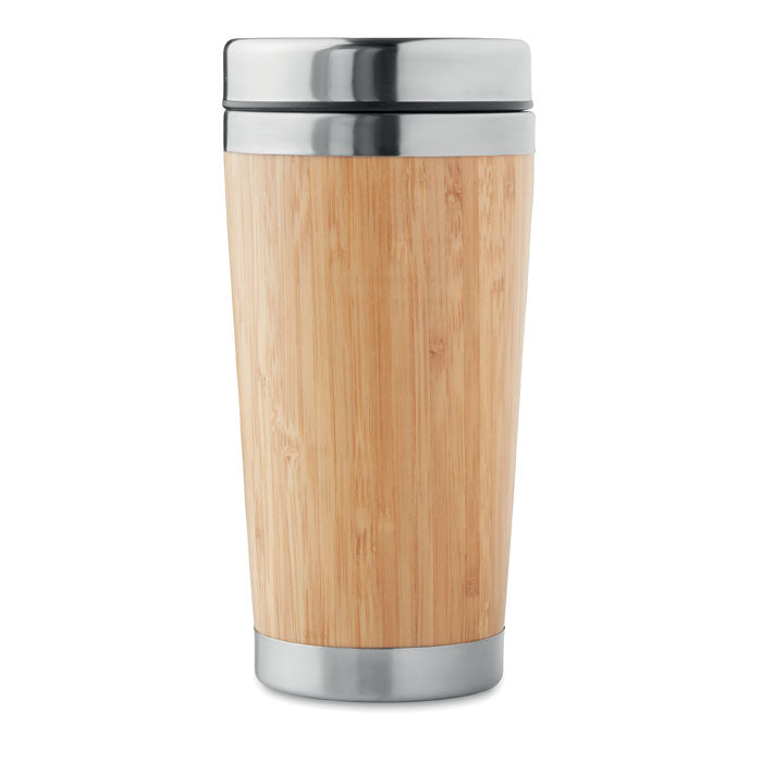 Double Walled Stainless Steel Bamboo Flask