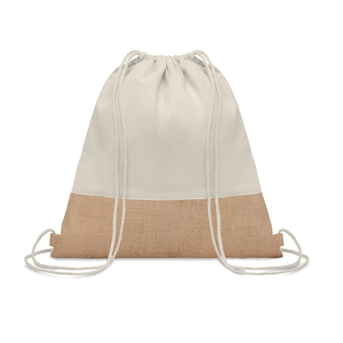 Drawstring Bag with Jute Detailing