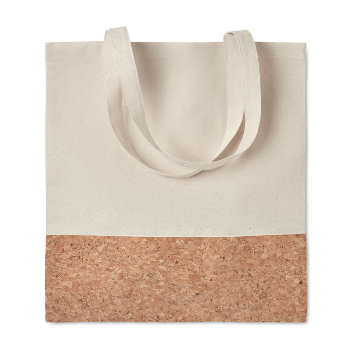 Cotton Shopping Bag with Cork Detail