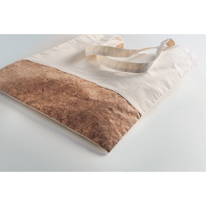 Cotton Shopping Bag with Cork Detail