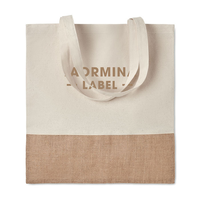 Cotton Shopping Bag with Jute Detail