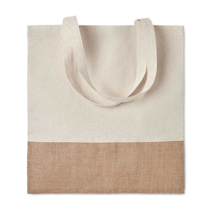 Cotton Shopping Bag with Jute Detail