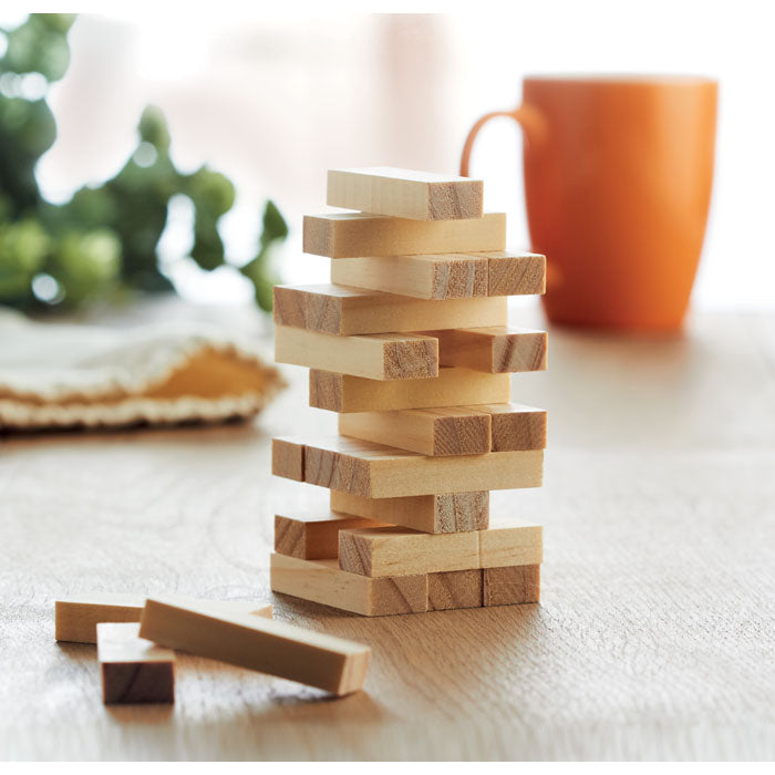 Toppling Tower Game in Cotton Pouch