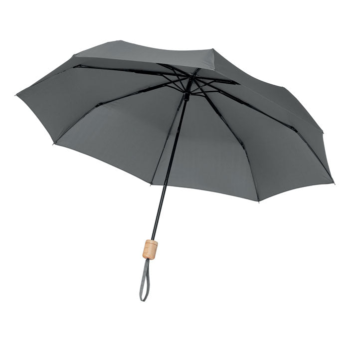21 Inch Foldable Umbrella with Wooden Handle