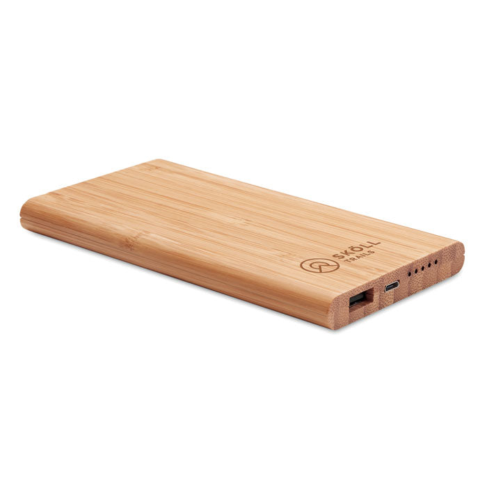 Wireless Charging Powerbank in Bamboo