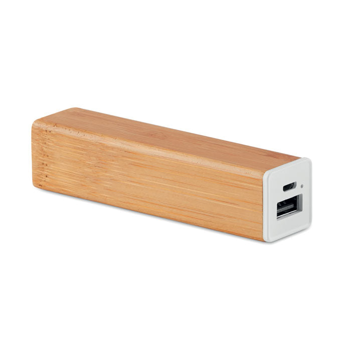 Bamboo Powerbank and USB Cable