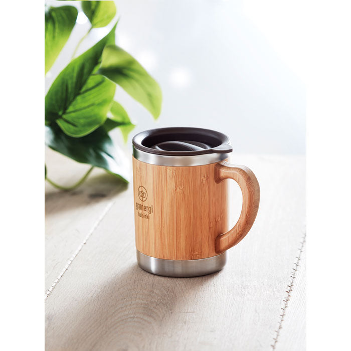 Double Walled Mug with Bamboo Case