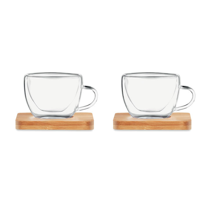 Set of 2 Double Walled Glass Espresso Mugs