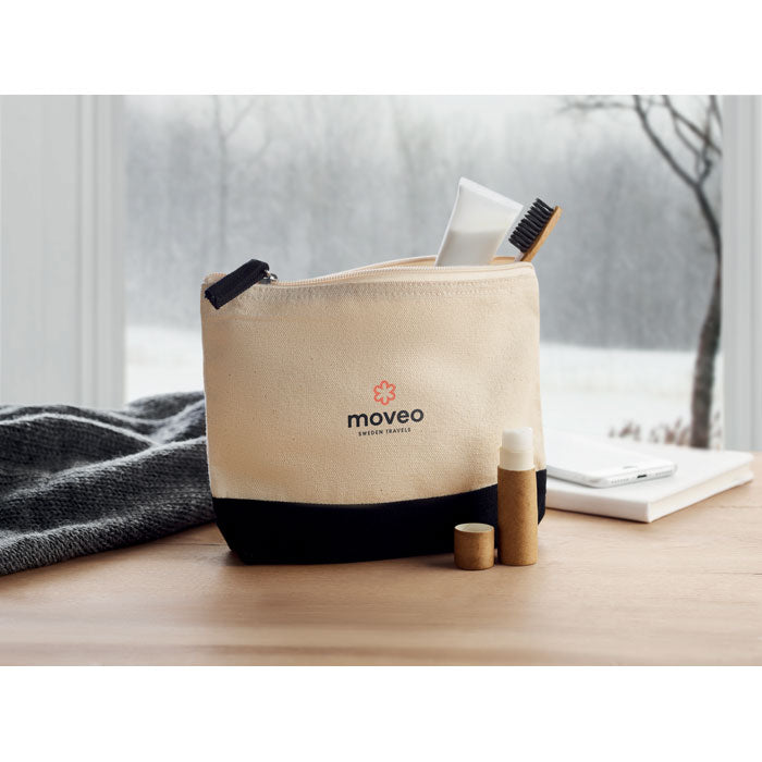 Bicolour Cotton Cosmetic Bag