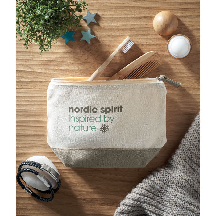Bicolour Cotton Cosmetic Bag
