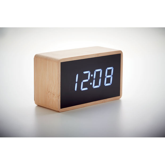 LED Bamboo Alarm Clock