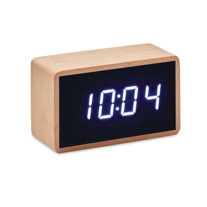 LED Bamboo Alarm Clock