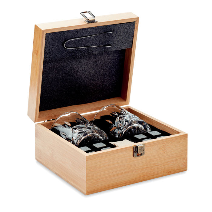 Luxury Glass Whisky Set in Bamboo Box