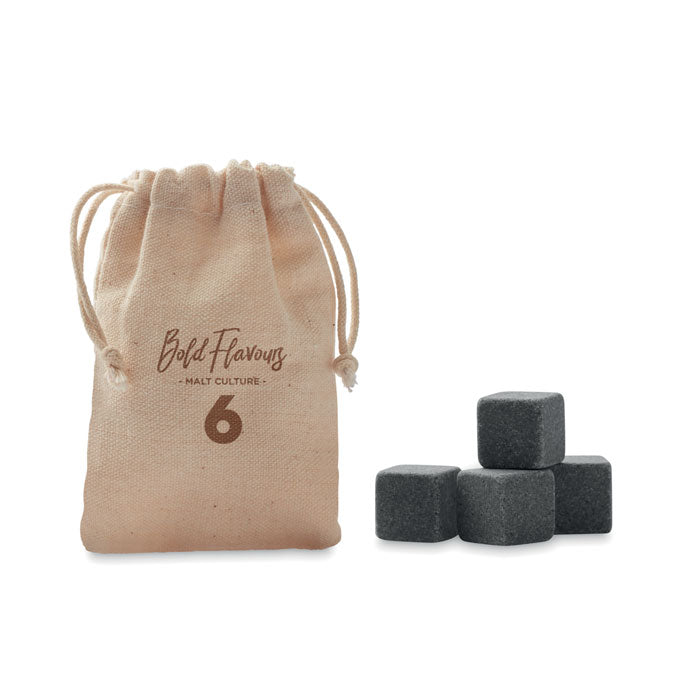 Reusable Stone Ice Cubes in Cotton Pouch