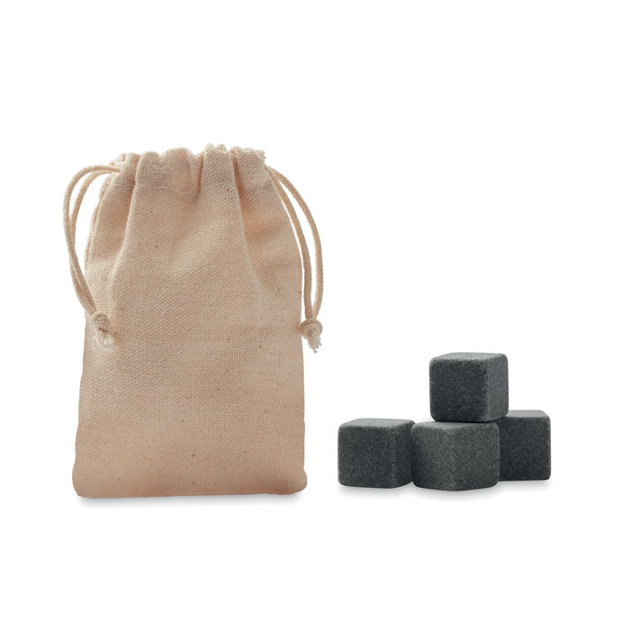 Reusable Stone Ice Cubes in Cotton Pouch