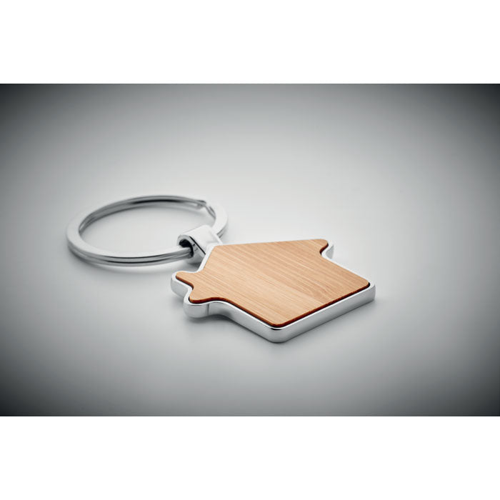 House Keyring with Bamboo Front