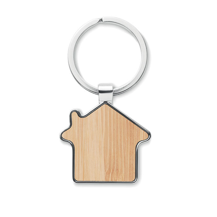 House Keyring with Bamboo Front