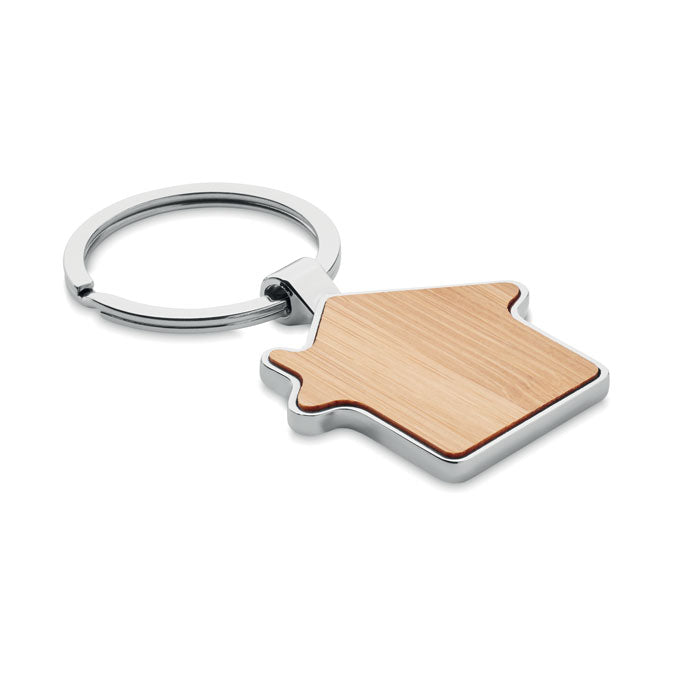 House Keyring with Bamboo Front