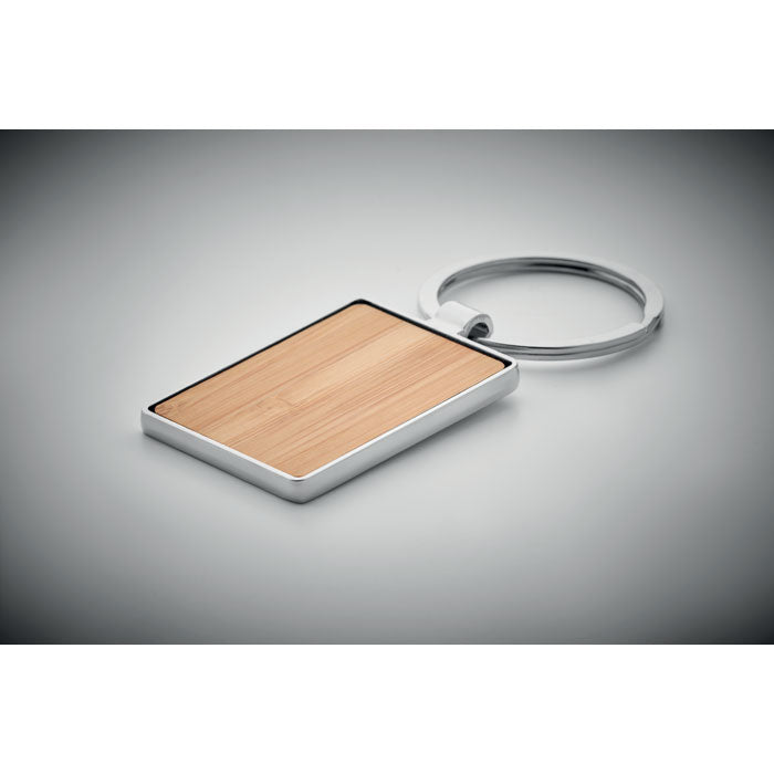 Rectangular Keyring with Bamboo Front