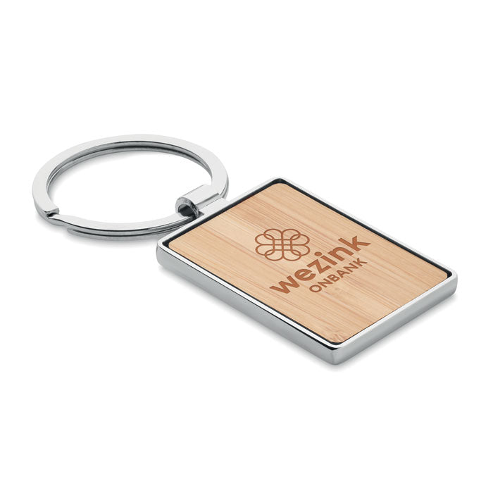 Rectangular Keyring with Bamboo Front