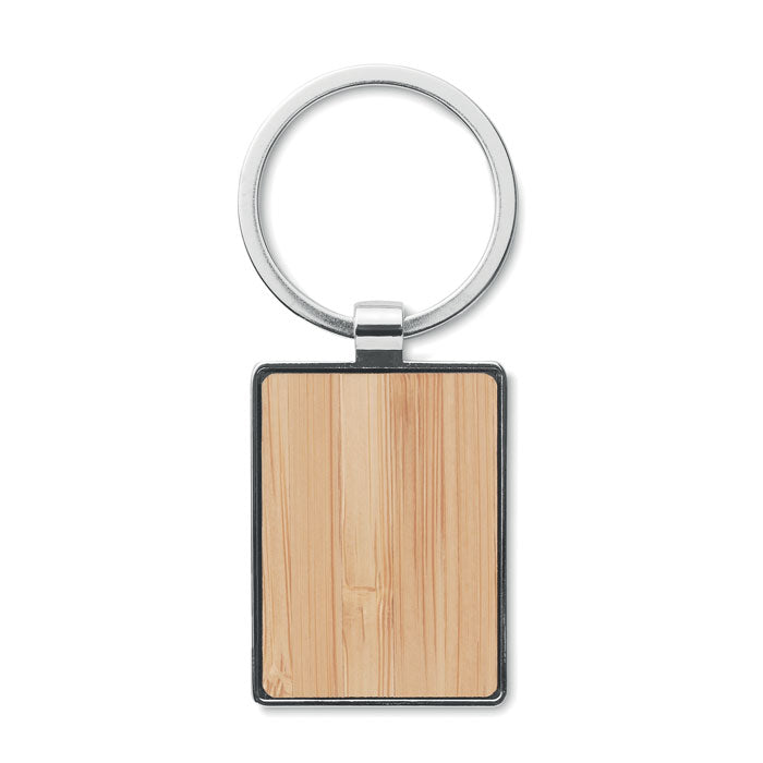 Rectangular Keyring with Bamboo Front