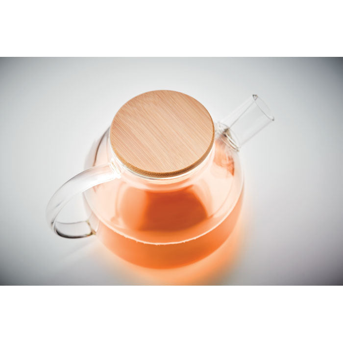 Glass Teapot with Infuser and Bamboo Lid