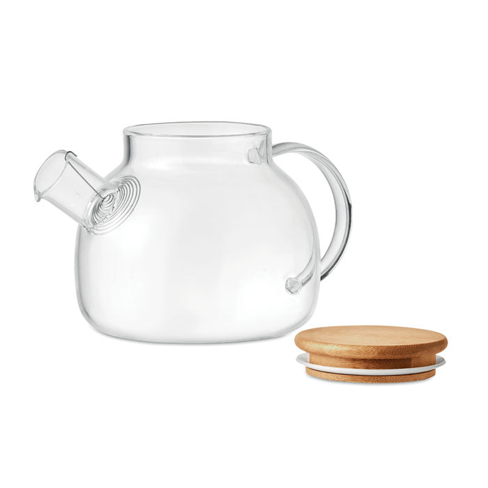 Glass Teapot with Infuser and Bamboo Lid