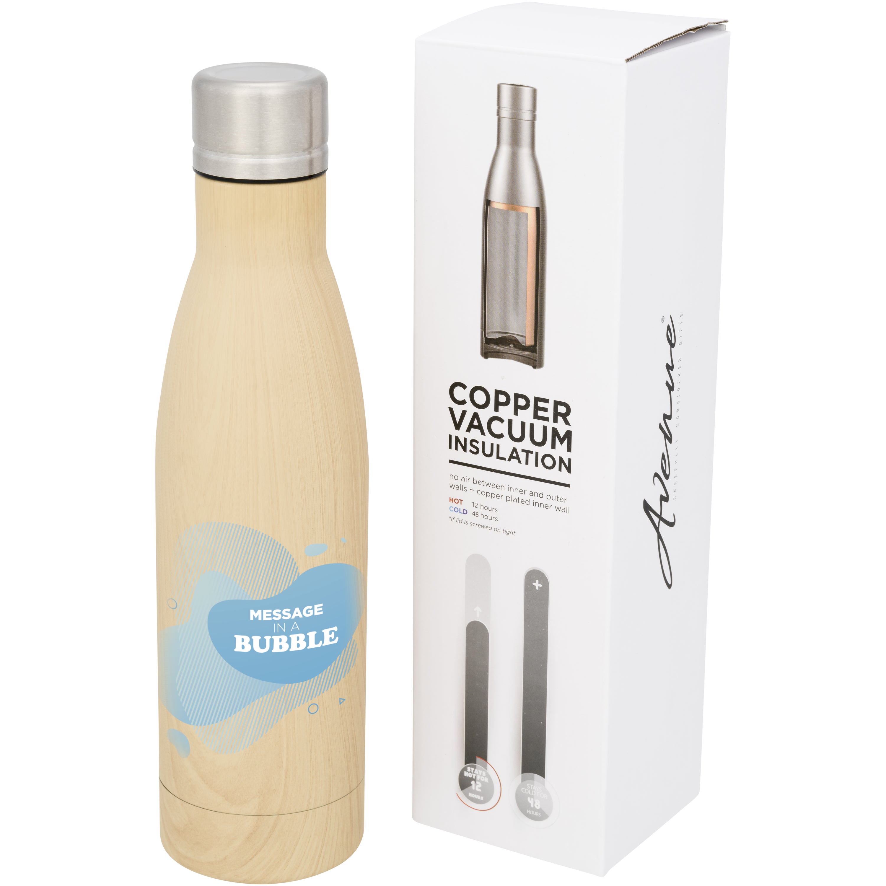 Wood Look Copper Vacuum Insulated Bottle