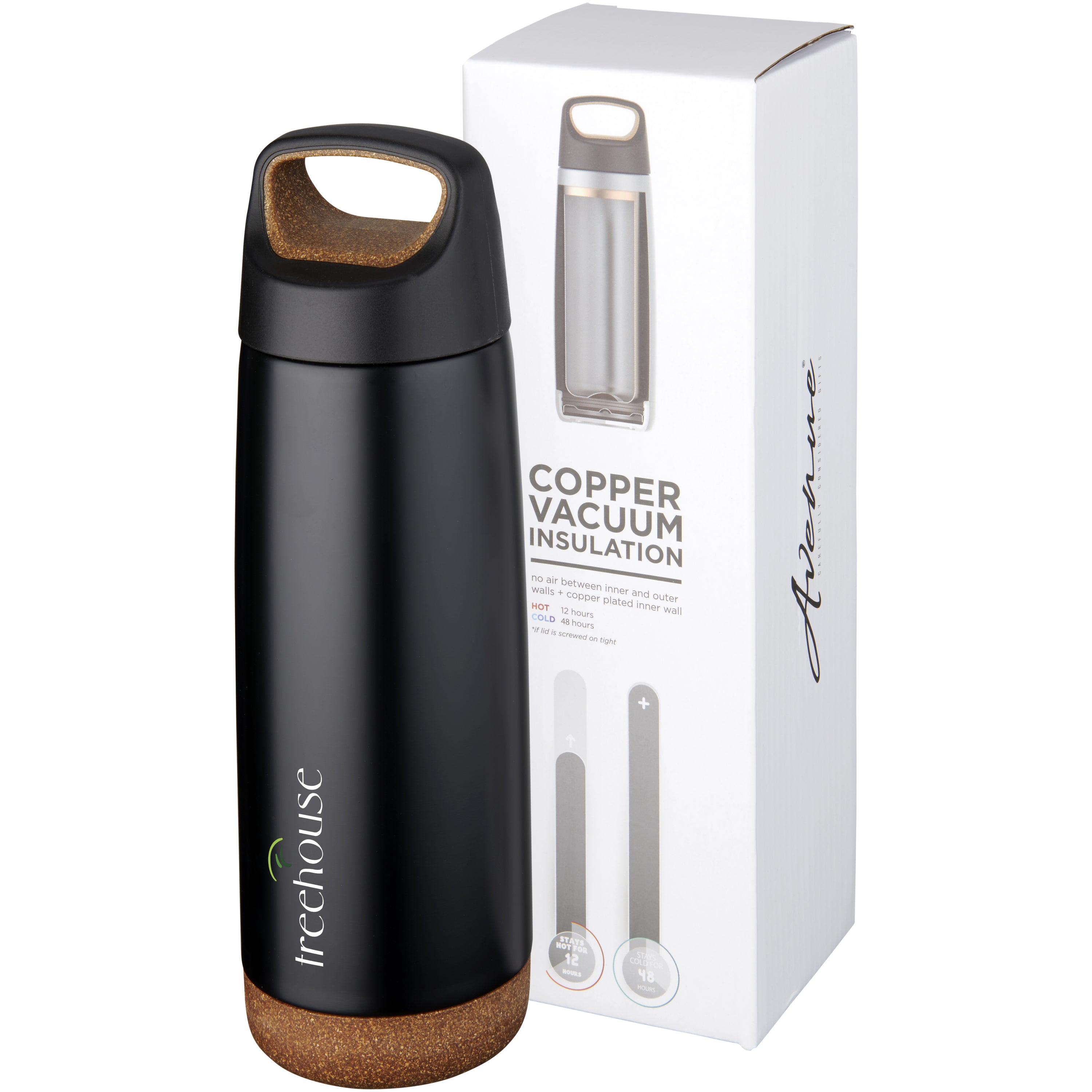 Valhalla 600ml Cork Trim Copper Insulated Bottle