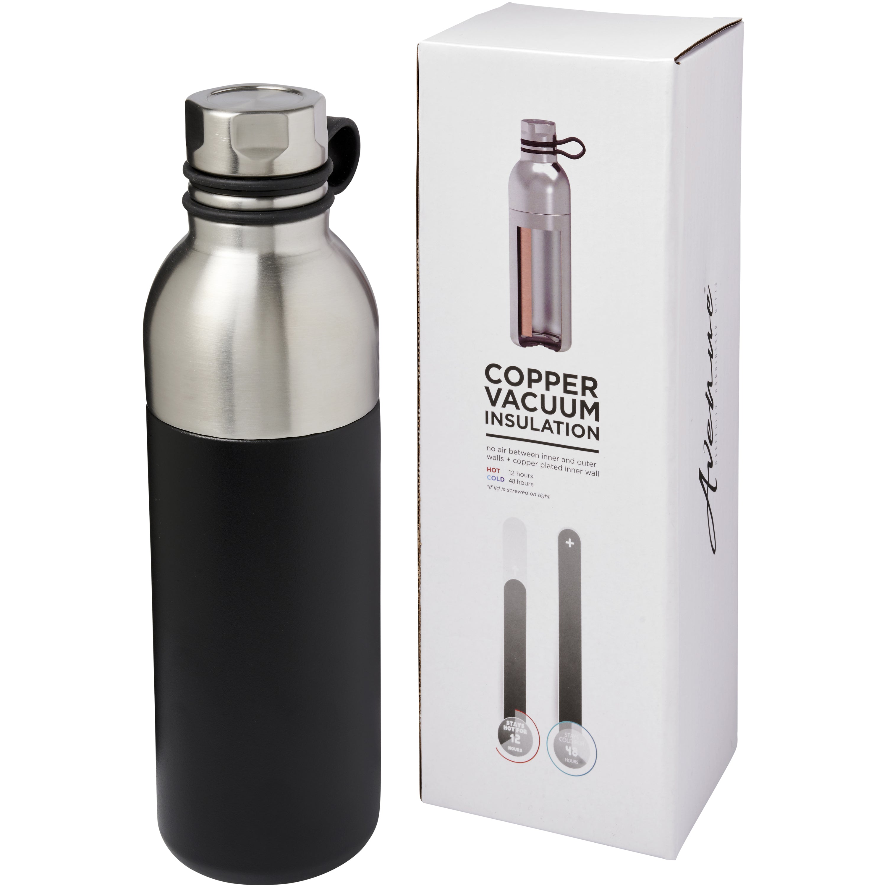 Copper Vacuum Sports Bottle with Silicone Loop