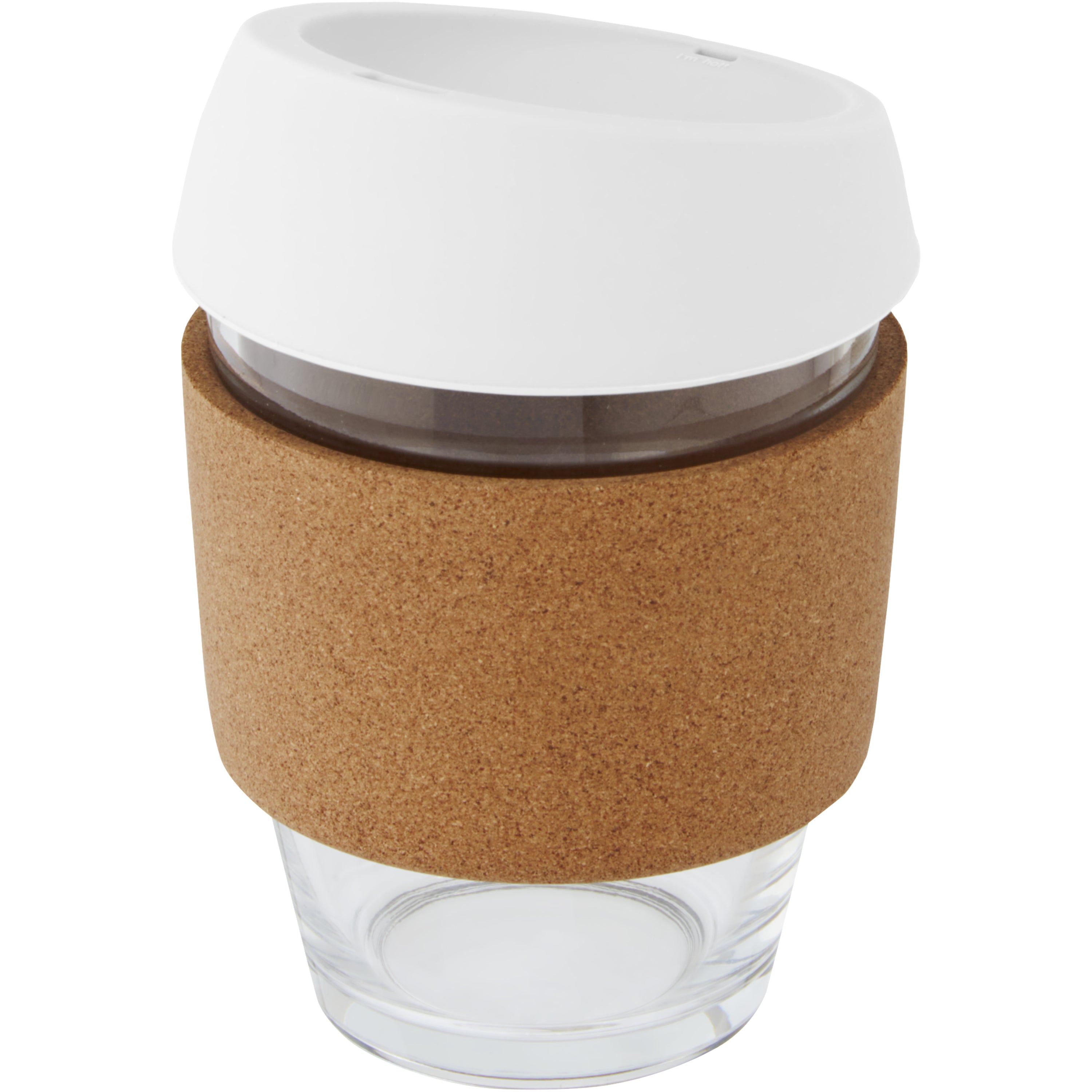 Glass Tumbler with Cork Grip & Silicone Lid